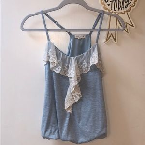 Anthropologie blue lace tank
